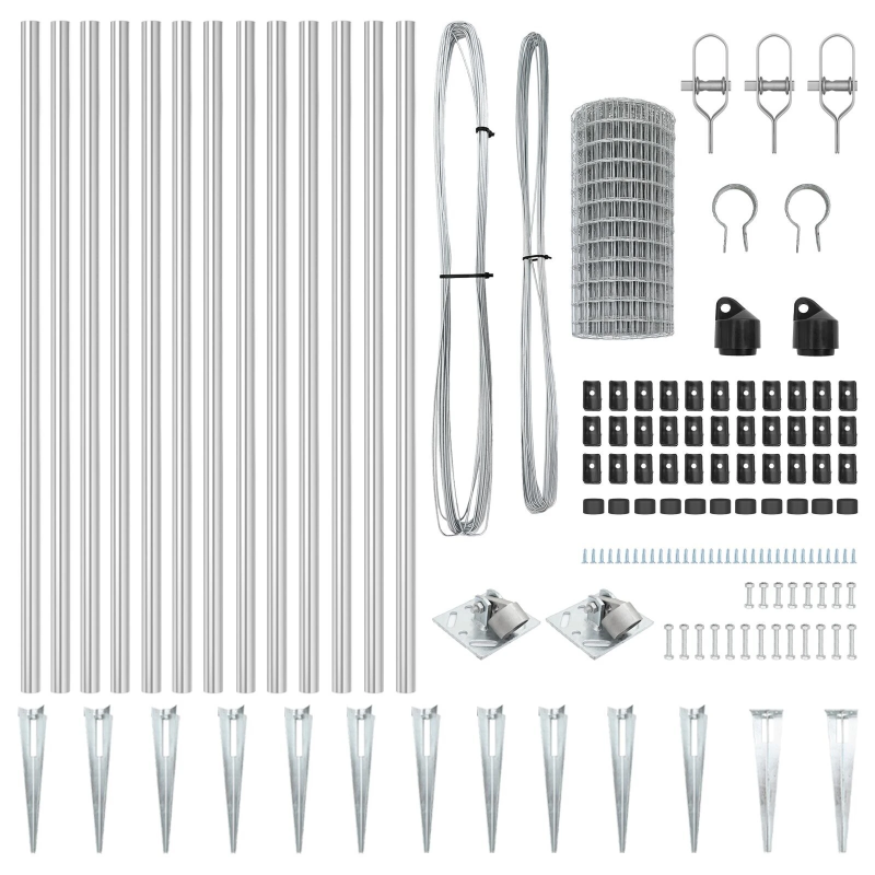 vidaXL Žogs ar stabiem. Sudraba 1 x 25 m Tērauds