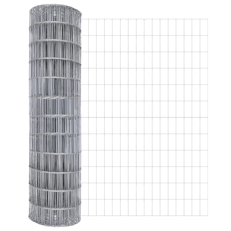 vidaXL Žogs ar stabu Sudraba 1,2 x 25 m Tērauds