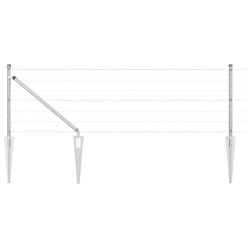 vidaXL Žogs ar stabiem. Sudraba 0.4 x 50 m Tērauds