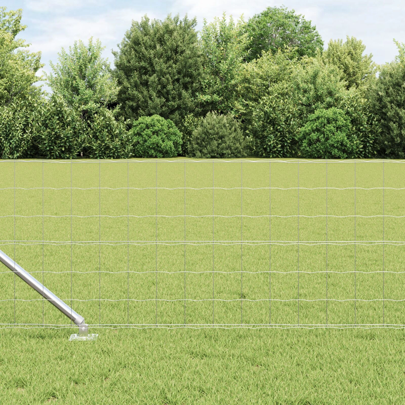 vidaXL Žogs ar stabu Sudraba 0,6 x 50 m Tērauds