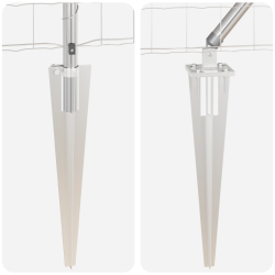 vidaXL Žogs ar stabu Sudraba 0,6 x 10 m Tērauds