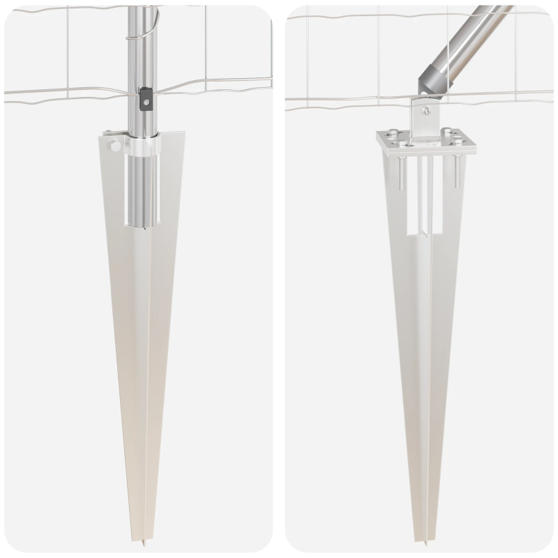 vidaXL Žogs ar stabu Sudraba 0,6 x 10 m Tērauds