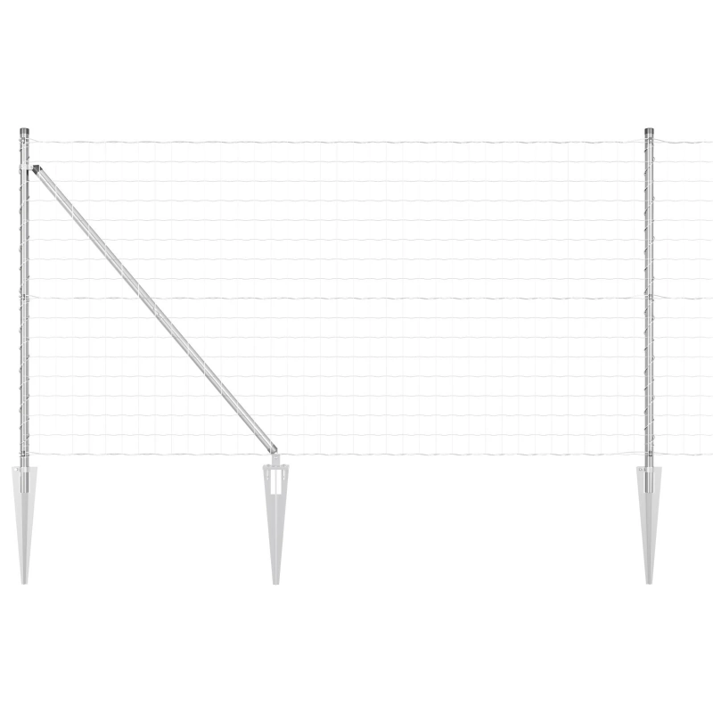 vidaXL Žogs ar stabu Sudraba 1 x 10 m Tērauds