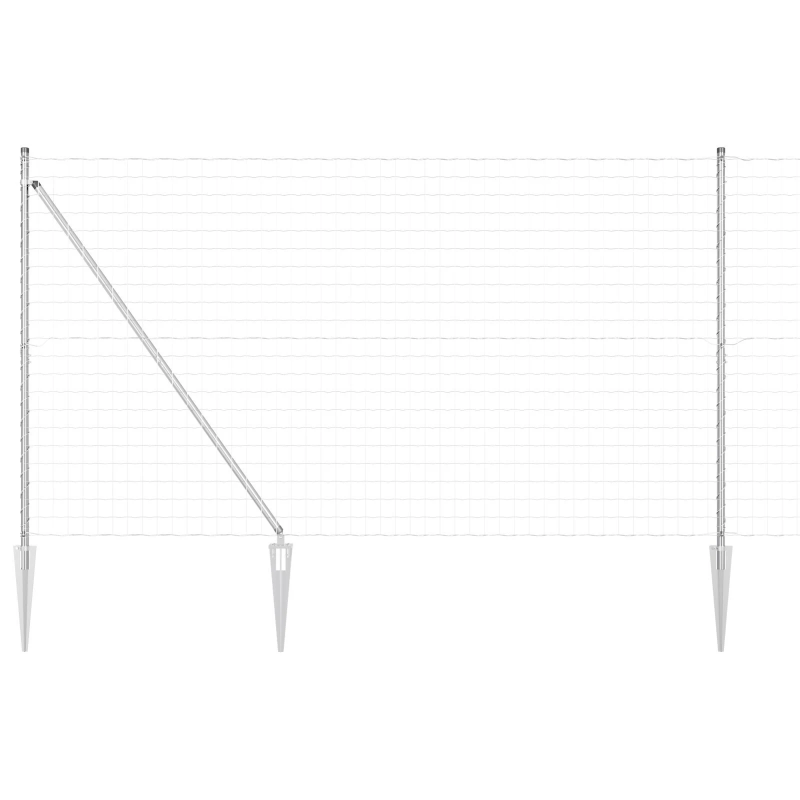 vidaXL Žogs ar stabu Sudraba 1,5 x 10 m Tērauds