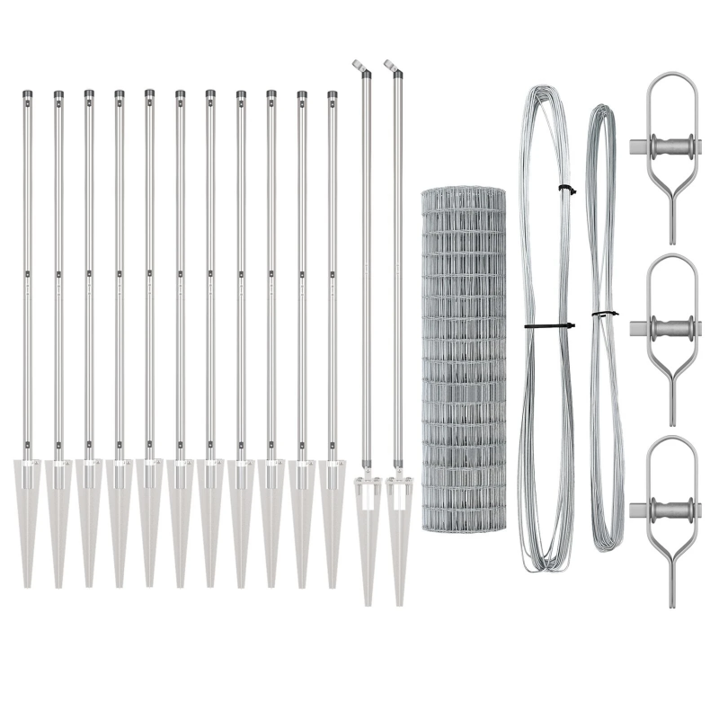 vidaXL Žogs ar stabu Sudraba 1,2 x 25 m Tērauds