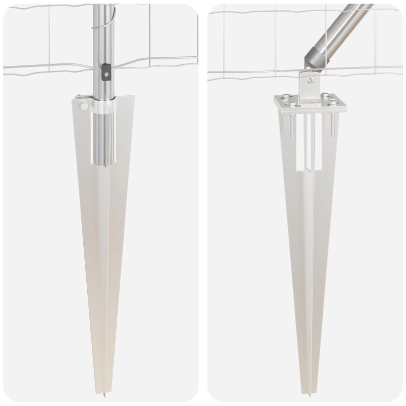 vidaXL Žogs ar stabu Sudraba 0,6 x 50 m Tērauds