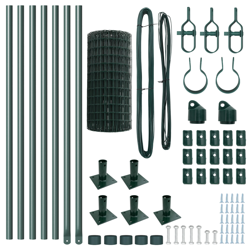 vidaXL Žogs ar stabu Zaļa 0,4 x 10 m Tērauds un PVC