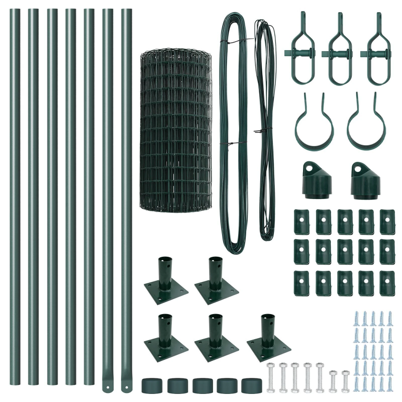 vidaXL Žogs ar stabu Zaļa 0,6 x 10 m Tērauds un PVC