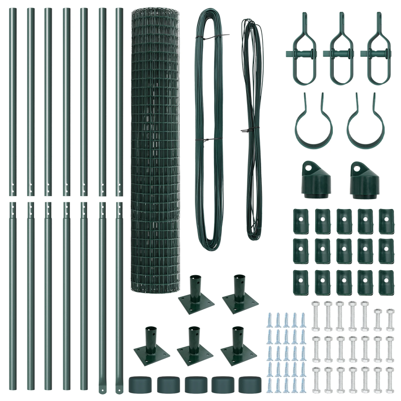 vidaXL Žogs ar stabiem. Zaļa 1.5 x 10 m Tērauds