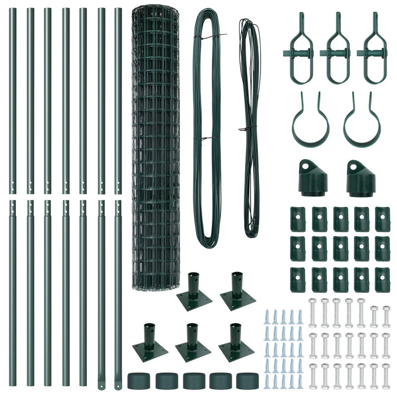 vidaXL Žogs ar stabiem. Zaļa 1.6 x 10 m Tērauds