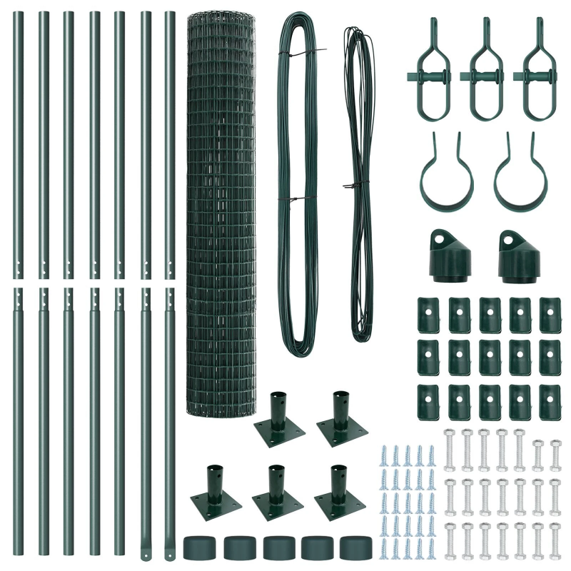 vidaXL Žogs ar stabu Zaļa 1,4 x 10 m Tērauds un PVC