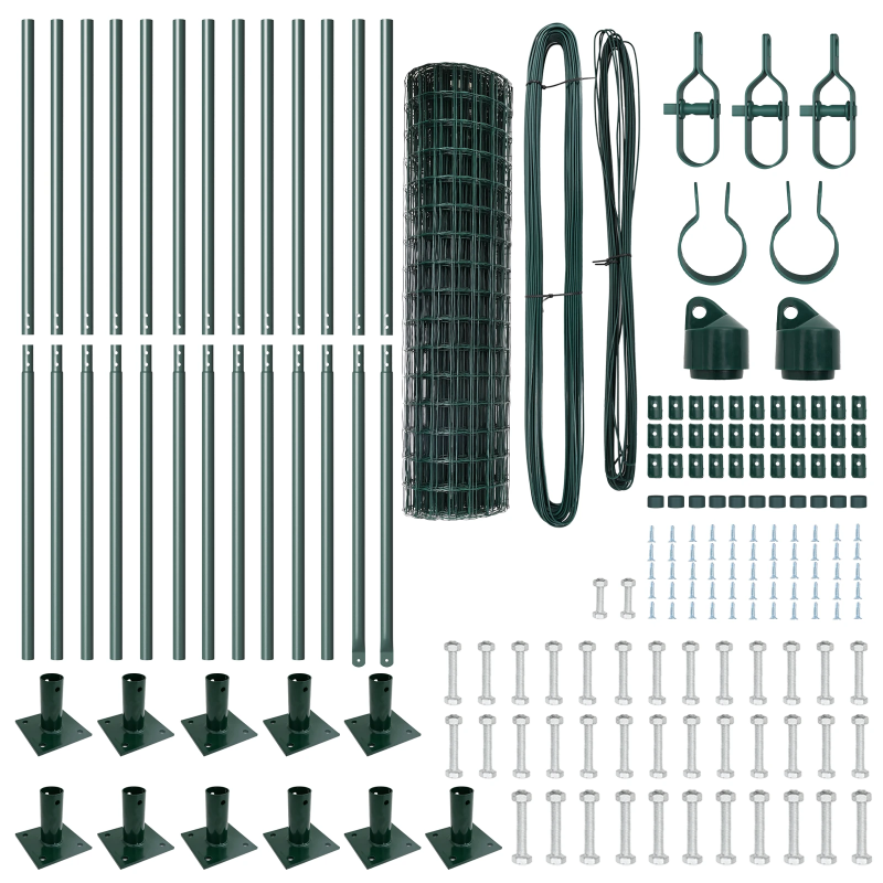 vidaXL Žogs ar stabiem. Zaļa 0.8 x 25 m Tērauds