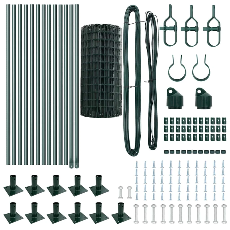 vidaXL Žogs ar stabiem. Zaļa 0.6 x 25 m Tērauds
