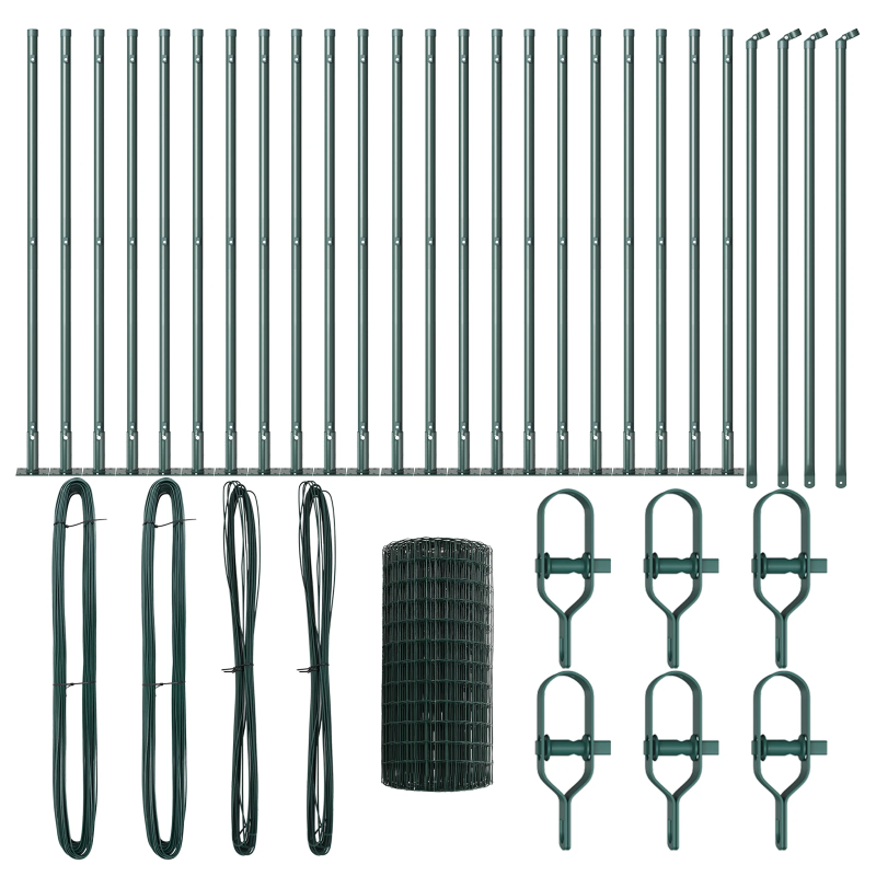 vidaXL Žogs ar stabiem. Zaļa 0.4 x 50 m Tērauds