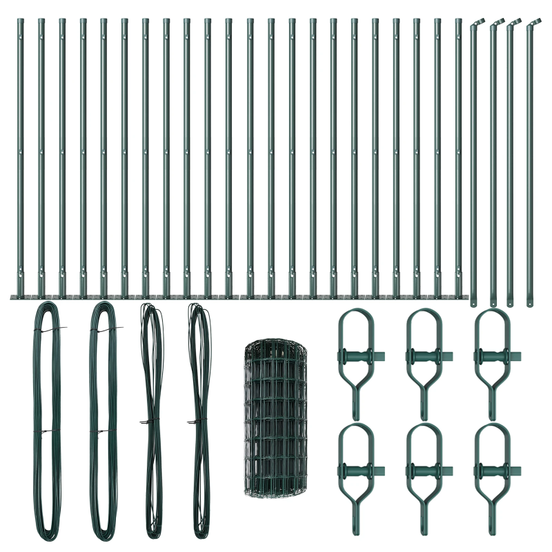 vidaXL Žogs ar stabiem. Zaļa 0.4 x 50 m Tērauds