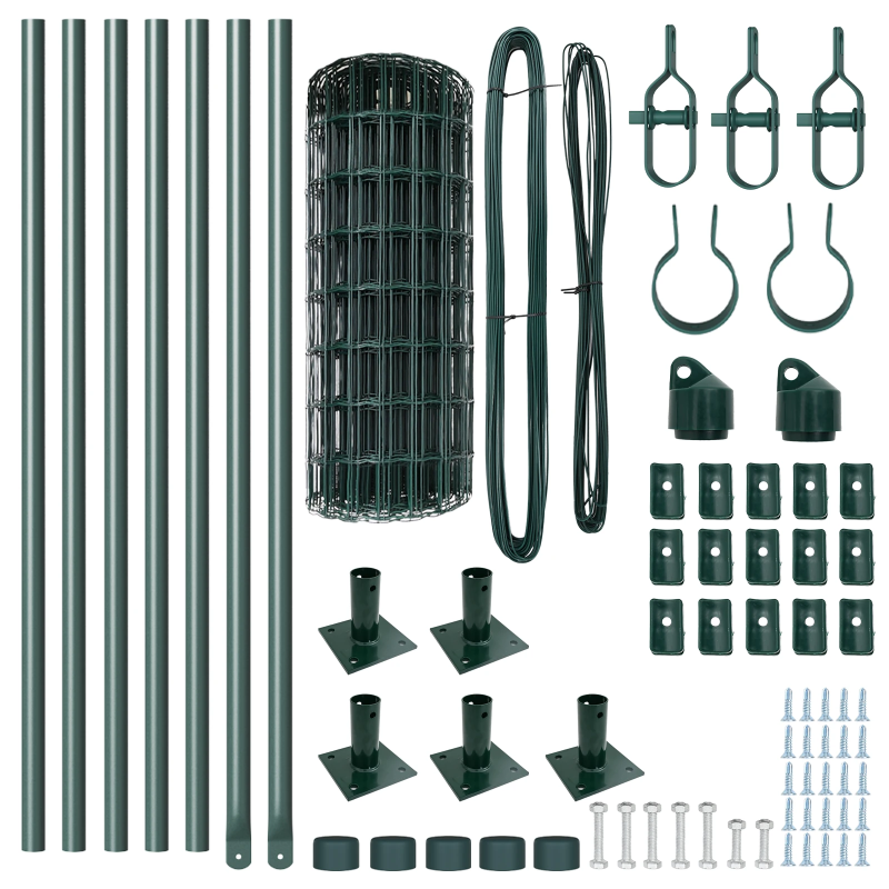 vidaXL Žogs ar stabiem. Zaļa 0.6 x 10 m Tērauds