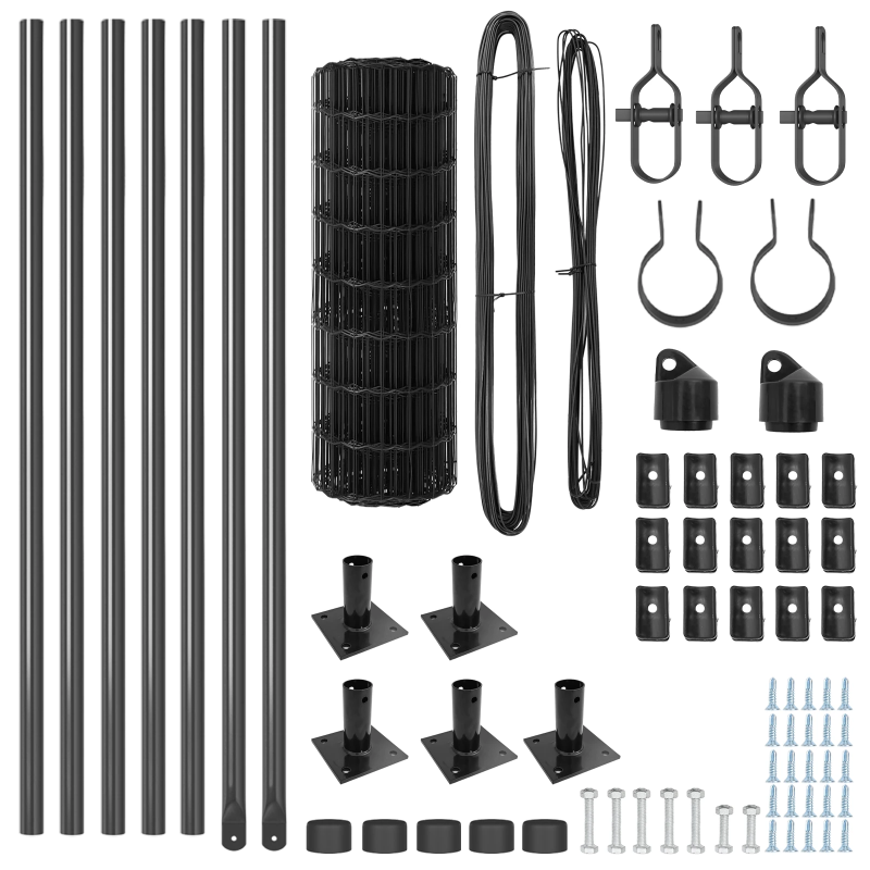 vidaXL Žogs ar stabu Pelēka 0,6 x 10 m Tērauds un PVC