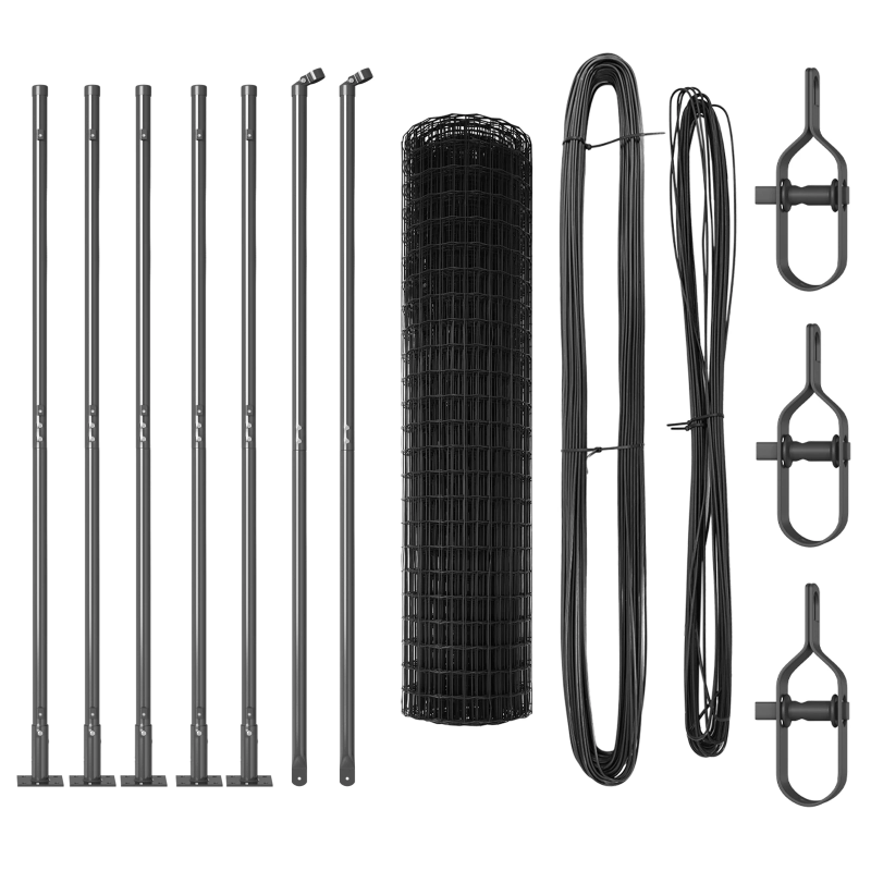 vidaXL Žogs ar stabu Pelēka 1 x 10 m Tērauds un PVC