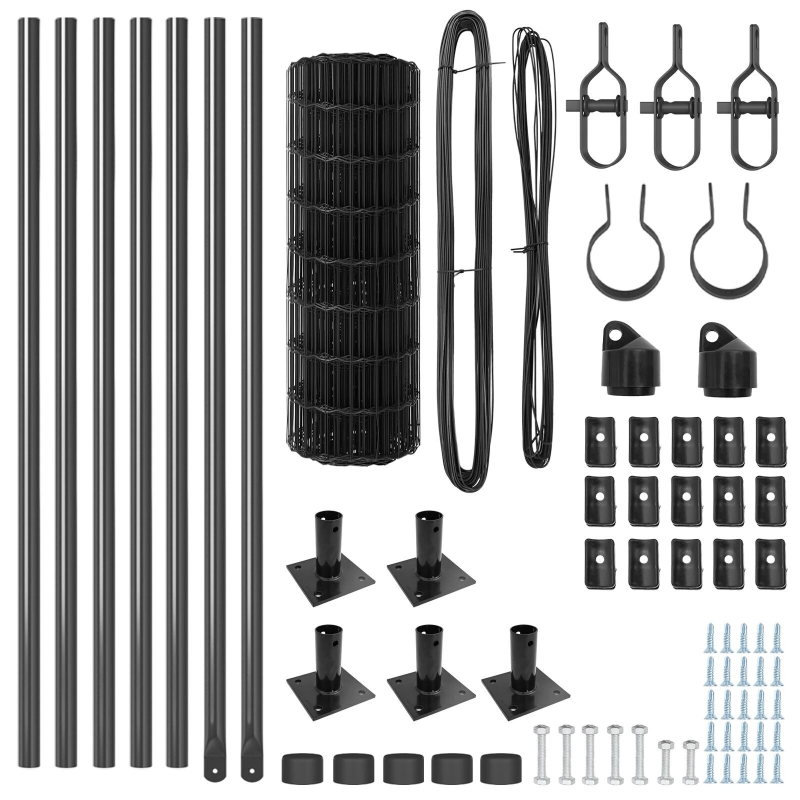 vidaXL Žogs ar stabiem. Pelēka 0.4 x 10 m Tērauds