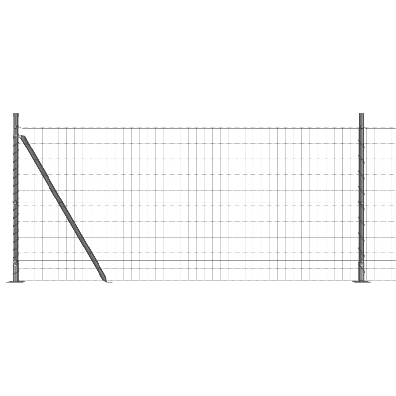 vidaXL Žogs ar stabu Pelēka 1 x 10 m Tērauds un PVC