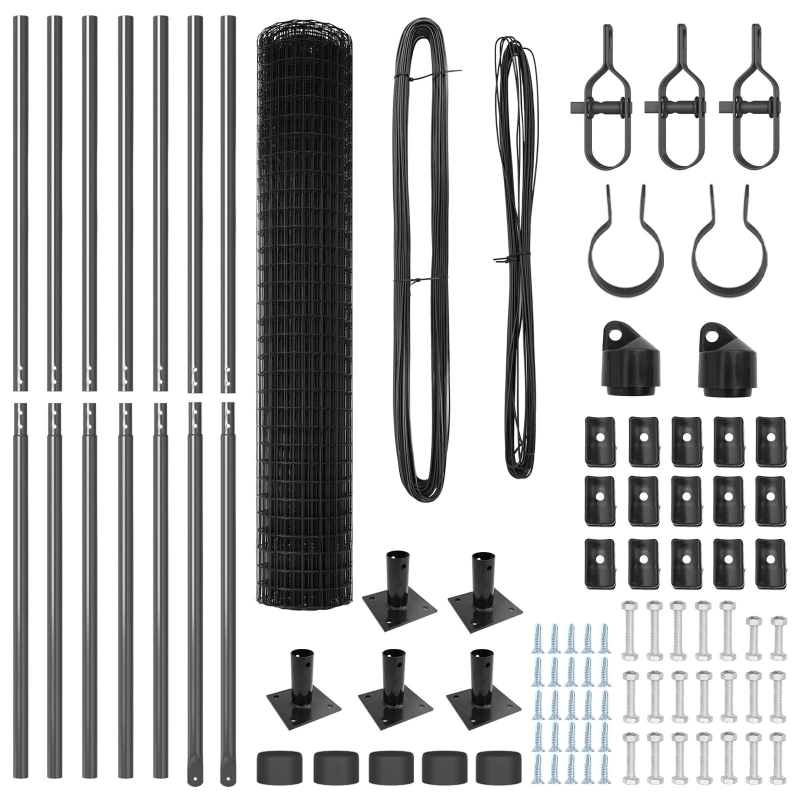 vidaXL Žogs ar stabu Pelēka 1,5 x 10 m Tērauds un PVC