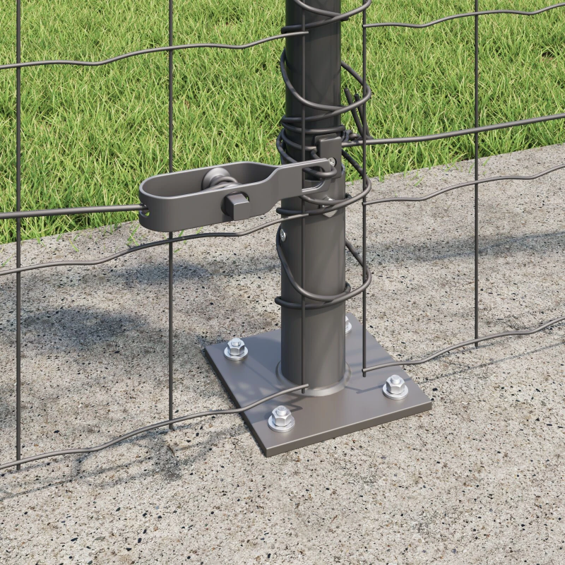 vidaXL Žogs ar stabu Pelēka 0,8 x 25 m Tērauds un PVC