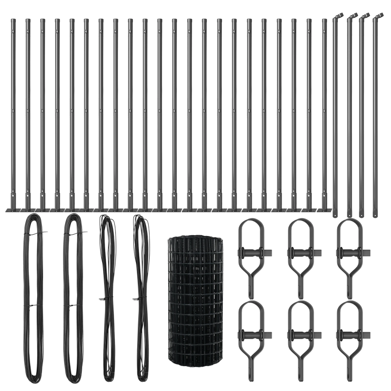 vidaXL Žogs ar stabiem. Pelēka 0.6 x 50 m Tērauds