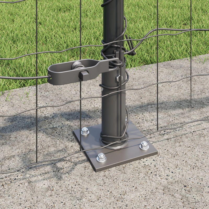 vidaXL Žogs ar stabiem. Pelēka 0.4 x 10 m Tērauds