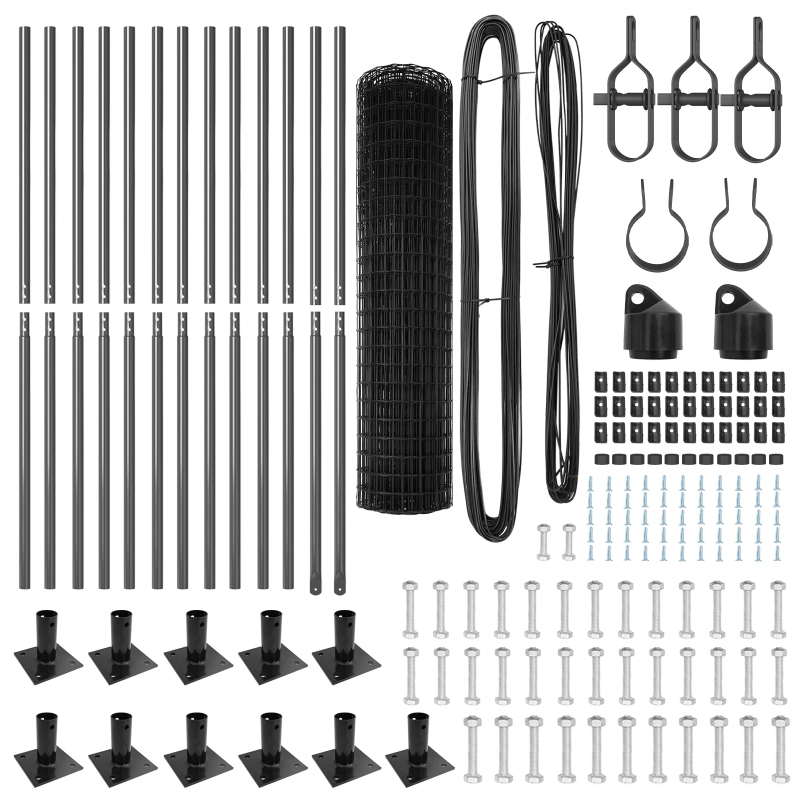 vidaXL Žogs ar stabiem. Pelēka 1.2 x 25 m Tērauds