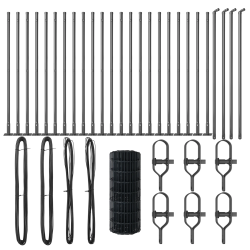 vidaXL Žogs ar stabiem. Pelēka 0.4 x 50 m Tērauds