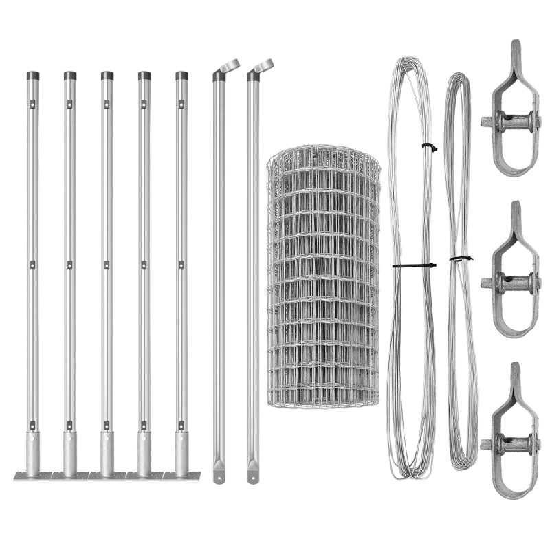 vidaXL Žogs ar stabu Sudraba 0,4 x 10 m Tērauds