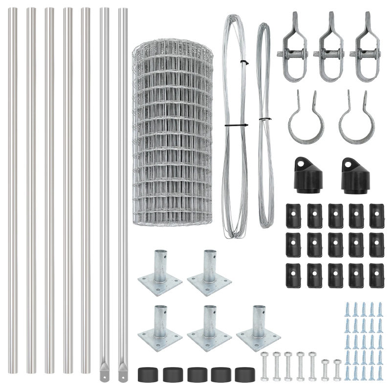vidaXL Žogs ar stabu Sudraba 0,6 x 10 m Tērauds