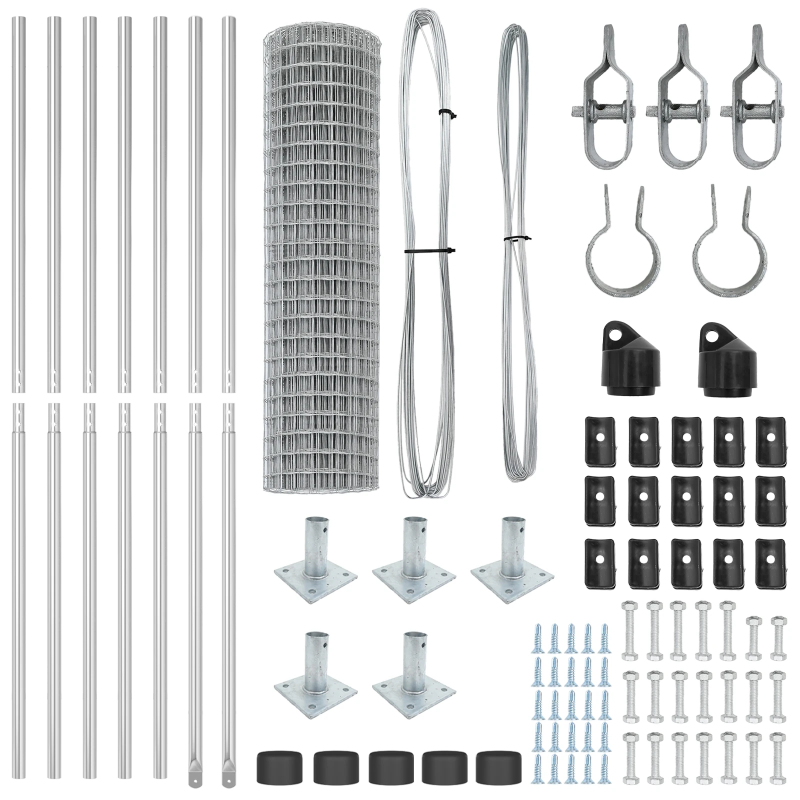 vidaXL Žogs ar stabu Sudraba 0,8 x 10 m Tērauds