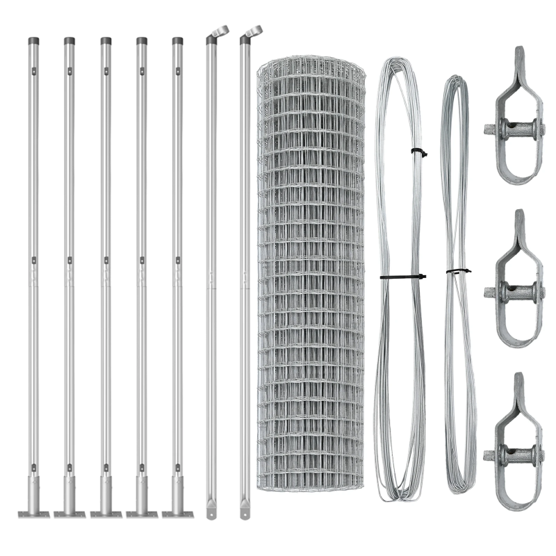 vidaXL Žogs ar stabu Sudraba 1,2 x 10 m Tērauds