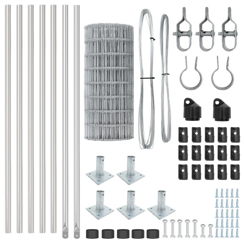vidaXL Žogs ar stabu Sudraba 0,4 x 10 m Tērauds