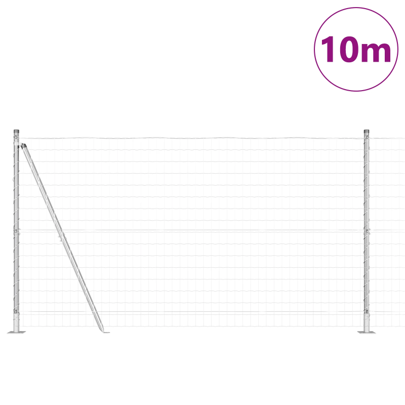 vidaXL Žogs ar stabu Sudraba 1,2 x 10 m Tērauds