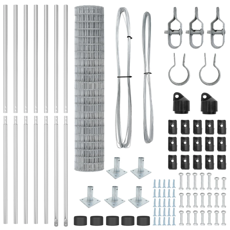 vidaXL Žogs ar stabu Sudraba 1,4 x 10 m Tērauds
