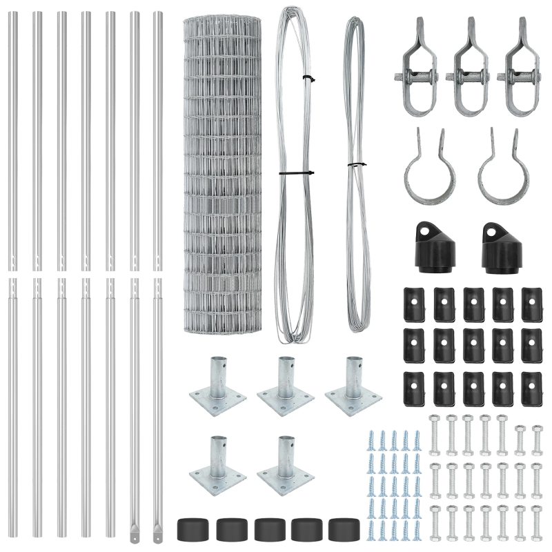vidaXL Žogs ar stabu Sudraba 0,8 x 10 m Tērauds