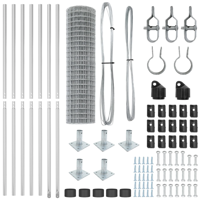 vidaXL Žogs ar stabu Sudraba 1 x 10 m Tērauds