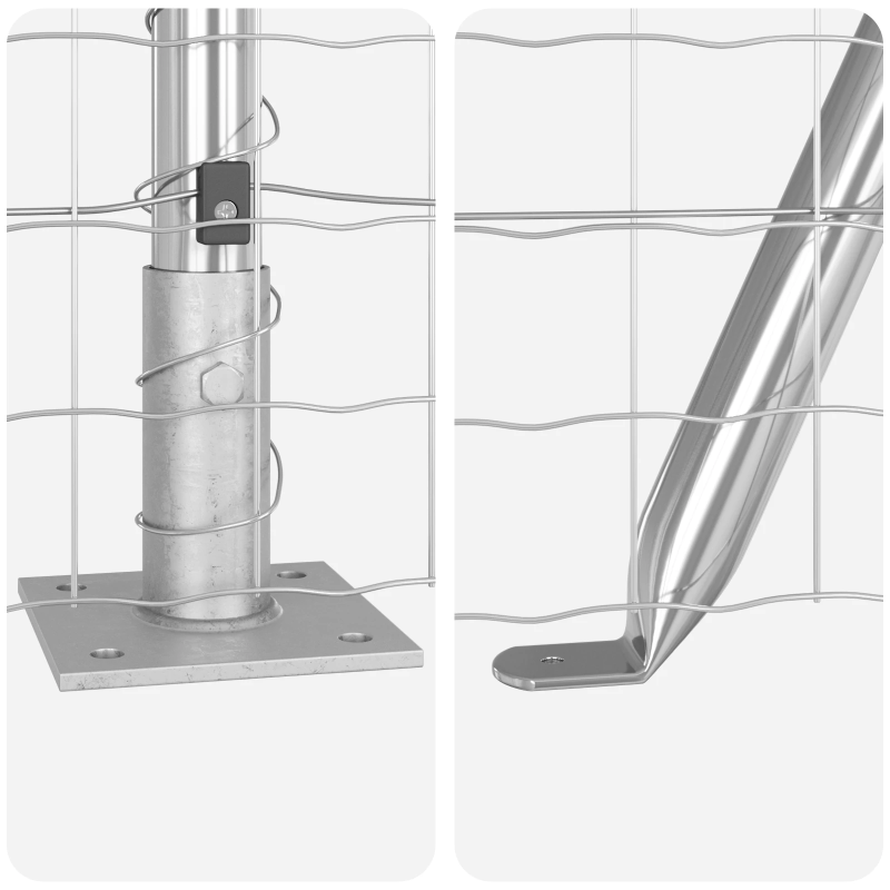 vidaXL Žogs ar stabu Sudraba 0,4 x 50 m Tērauds