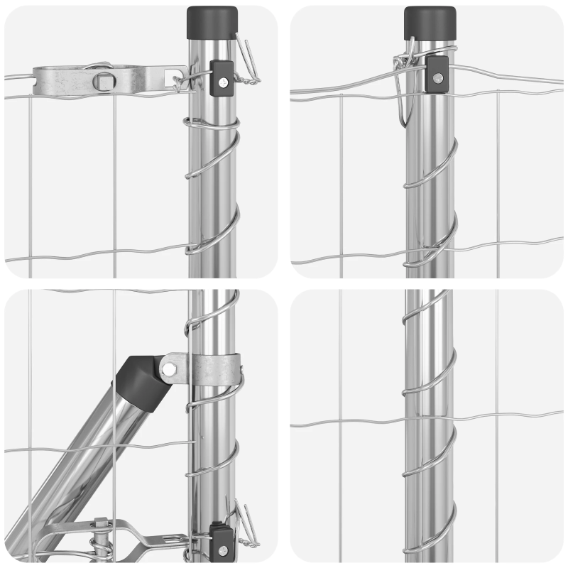 vidaXL Žogs ar stabu Sudraba 0,4 x 50 m Tērauds