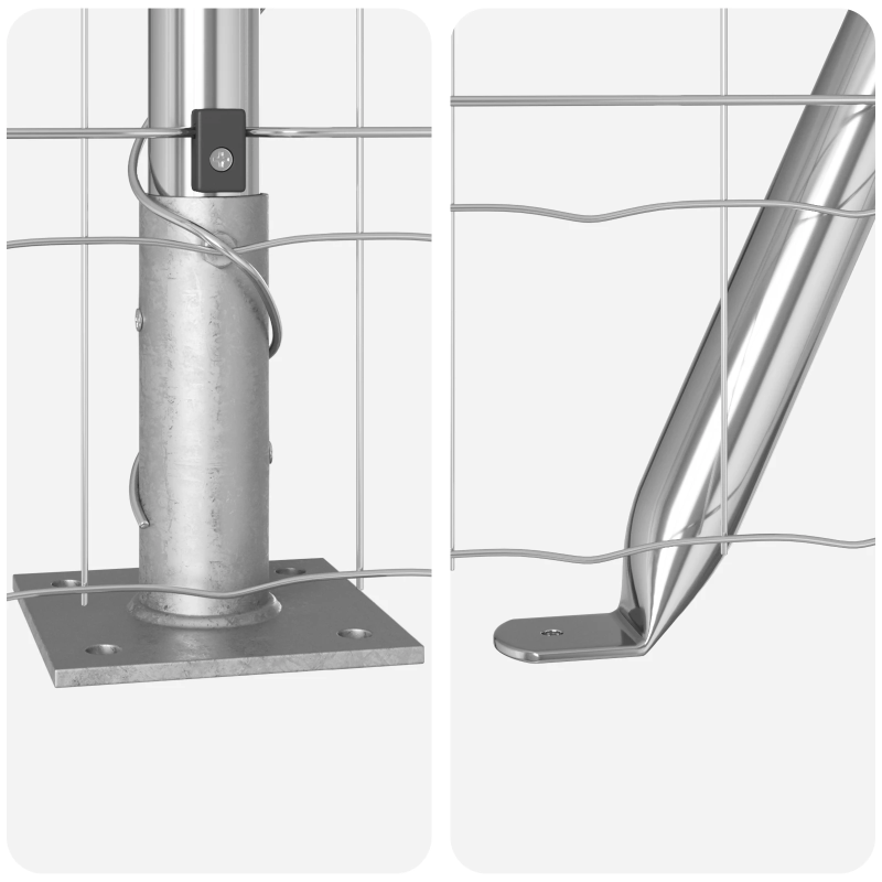 vidaXL Žogs ar stabu Sudraba 0,4 x 10 m Tērauds
