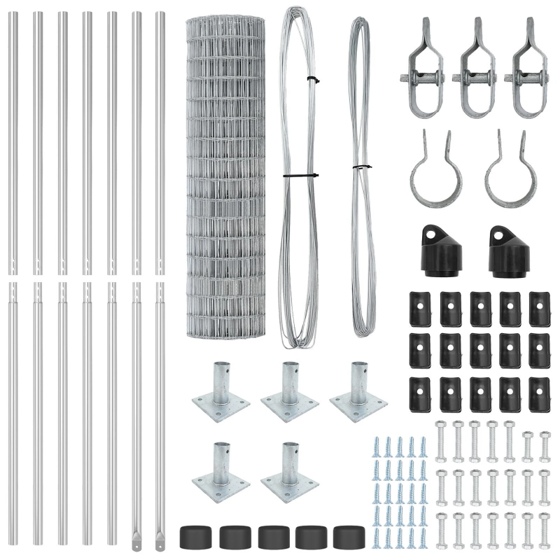 vidaXL Žogs ar stabu Sudraba 0,8 x 10 m Tērauds
