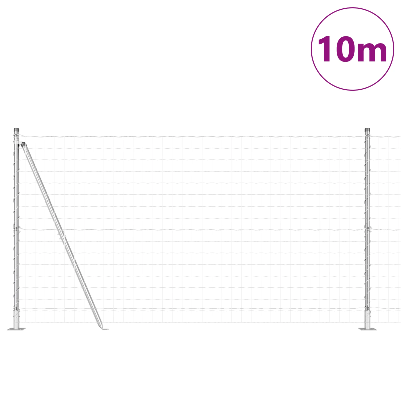 vidaXL Žogs ar stabu Sudraba 1,2 x 10 m Tērauds