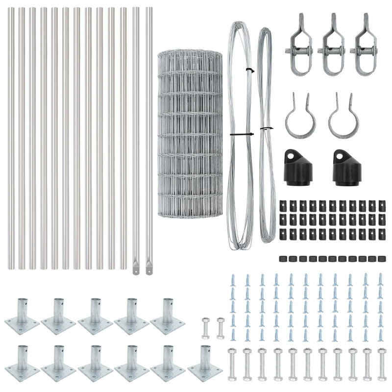 vidaXL Žogs ar stabiem. Sudraba 0.4 x 25 m Tērauds