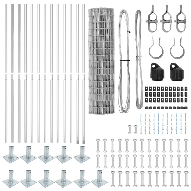 vidaXL Žogs ar stabu Sudraba 1,2 x 25 m Tērauds