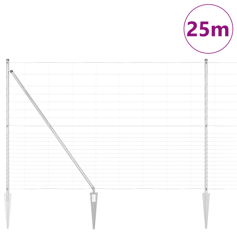 vidaXL Žoga āķis Cinkots 25 x 1,6 m Tērauds
