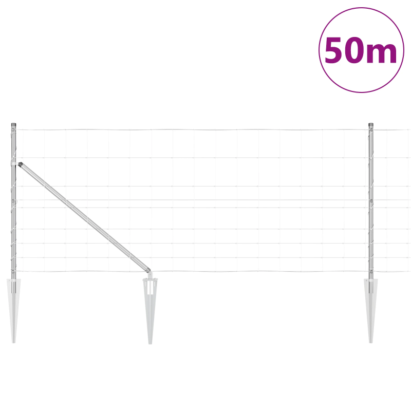 vidaXL Žoga āķis Cinkots 50 x 1 m Tērauds