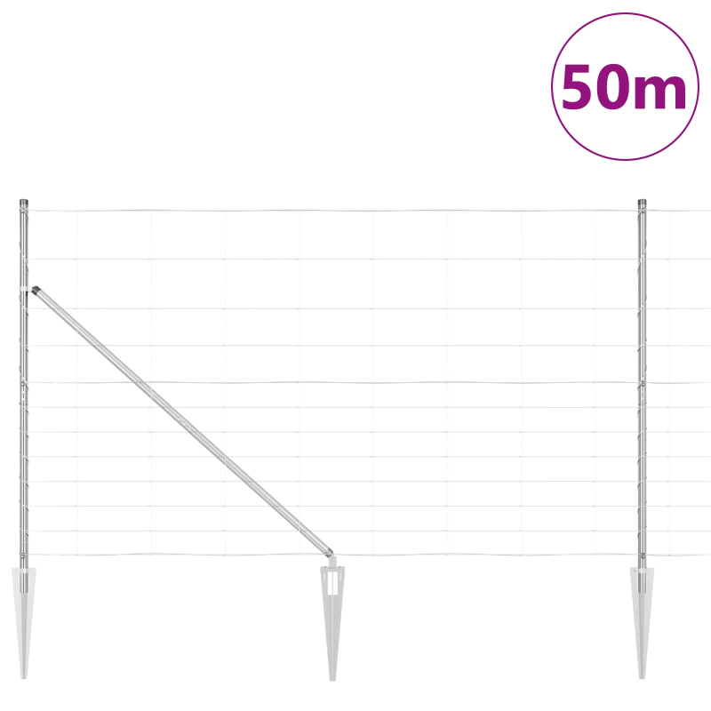 vidaXL Žoga āķis Cinkots 50 x 1,4 m Tērauds
