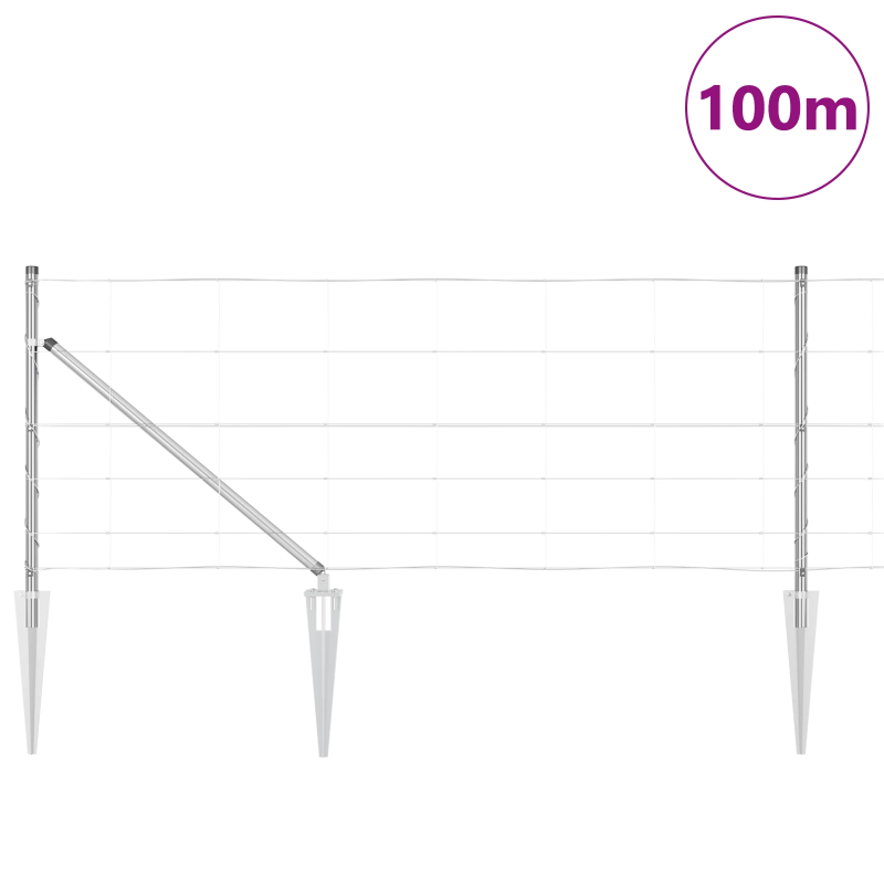vidaXL Žoga āķis Cinkots 100 x 0,8 m Tērauds